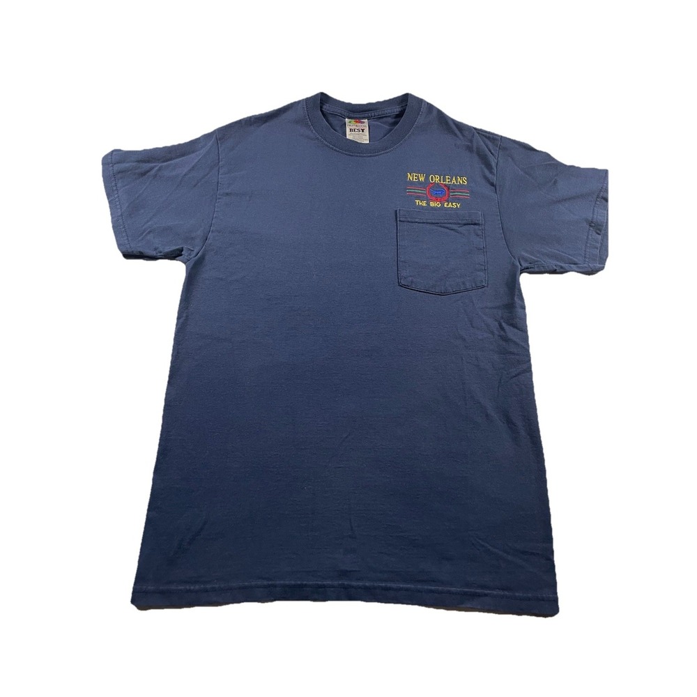 Vintage New Orleans The Big Easy Embroidered Front Pocket  Graphic Tee Size M